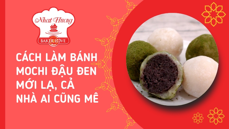 bánh mochi đậu đen