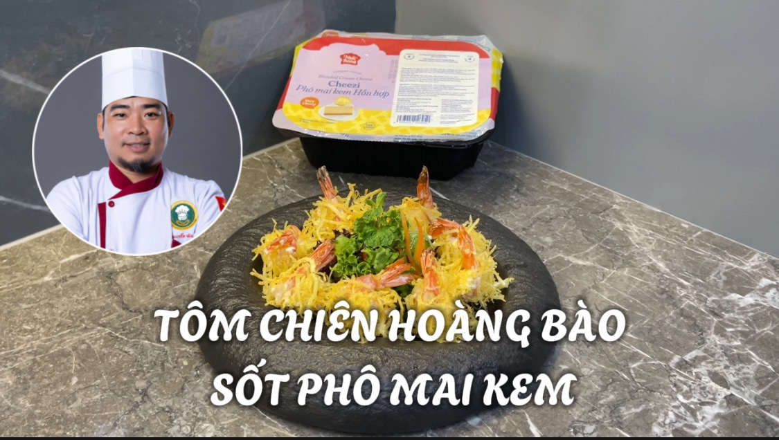 Tôm Chiên Hoàng Bào Sốt Phô Mai Kem