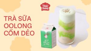 Trà sữa oolong cốm dẻo