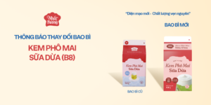 THAY ĐỔI BAO BÌ SẢN PHẨM KEM PHÔ MAI SỮA DỪA