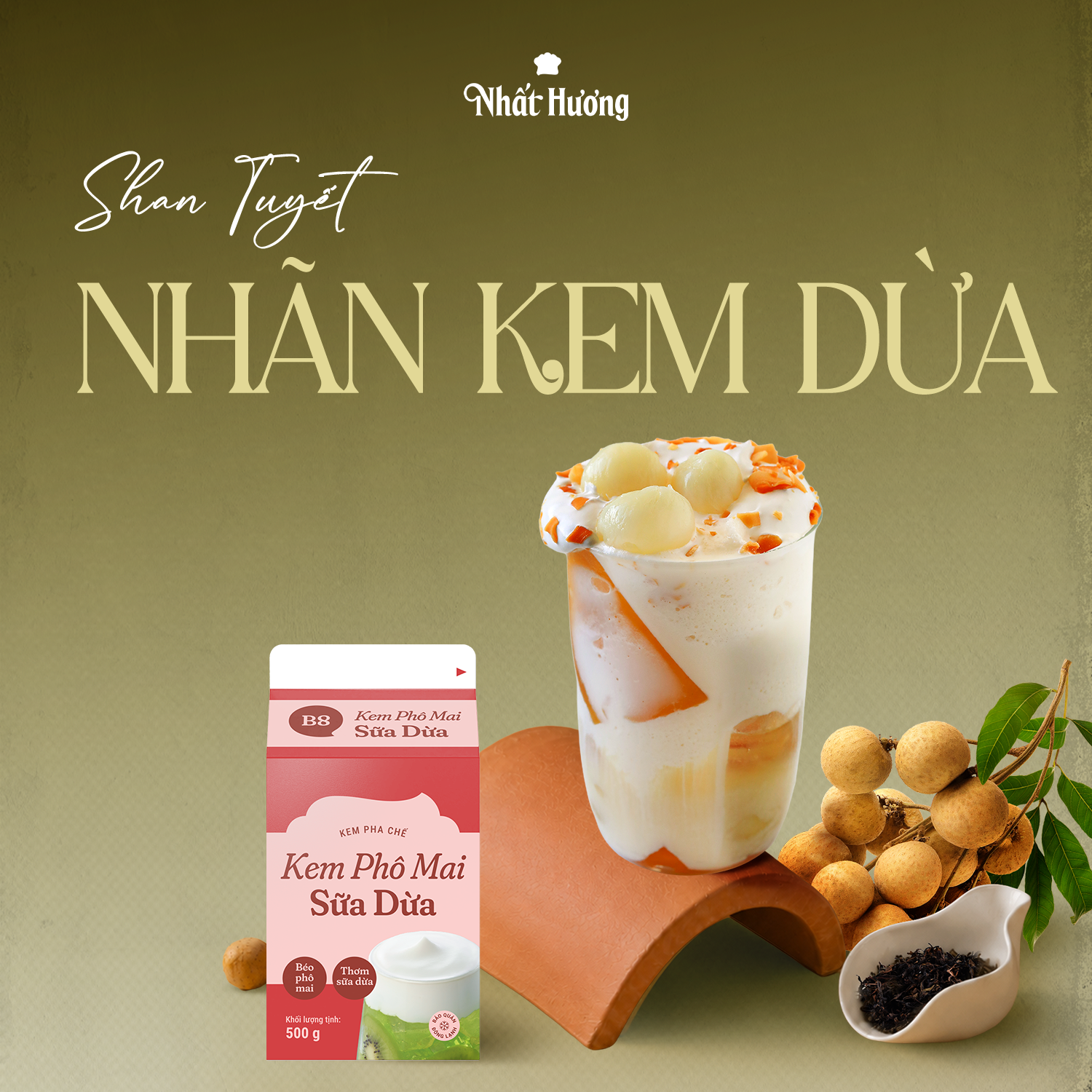 Bắt Trend Nhãn Dừa: Bộ Công Thức Đồ Uống "Đốt Cháy" Doanh Thu Mùa Hè 2 Shan Tuyết Nhãn Kem Dừa