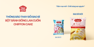 Thay đổi bao bì sản phẩm Bột Bánh Bông Lan Cuốn Chiffon Cake Fancy’s
