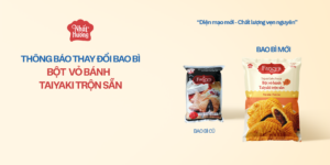 Thay đổi bao bì sản phẩm Bột Vỏ Bánh Taiyaki Trộn Sẵn