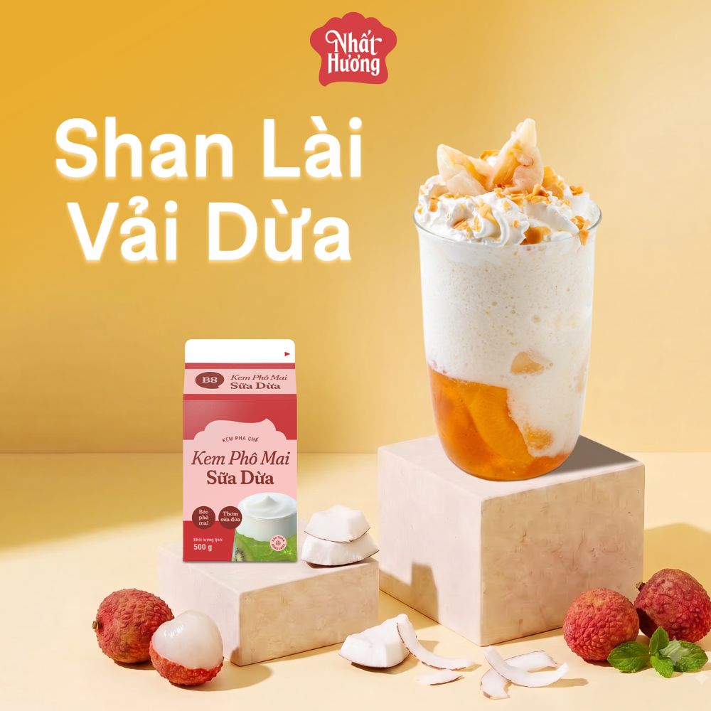 Bộ đôi Shan Lài Vải Dừa và Shan Lài Lựu Dừa thơm béo, bắt mắt 1 Shan Lài Vải Dừa