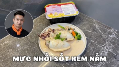 Mực Nhồi Sốt Kem Nấm