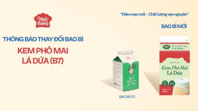 THAY ĐỔI BAO BÌ SẢN PHẨM KEM PHÔ MAI LÁ DỨA