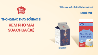 THAY ĐỔI BAO BÌ SẢN PHẨM KEM PHÔ MAI SỮA CHUA