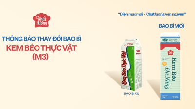 THAY ĐỔI BAO BÌ SẢN PHẨM KEM BÉO THỰC VẬT