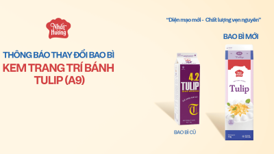 THAY ĐỔI BAO BÌ SẢN PHẨM KEM TRANG TRÍ BÁNH TULIP