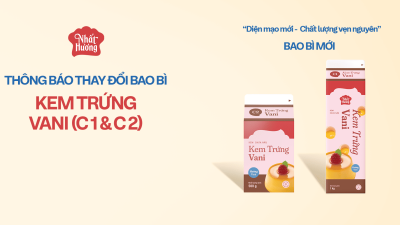 THAY ĐỔI BAO BÌ SẢN PHẨM KEM TRỨNG VANI NHẤT HƯƠNG