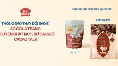 THAY ĐỔI BAO BÌ SẢN PHẨM SÔ CÔ LA TRẮNG NGUYÊN CHẤT (40% BƠ CACAO)
