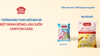 Thay đổi bao bì sản phẩm Bột Bánh Bông Lan Cuốn Chiffon Cake Fancy’s