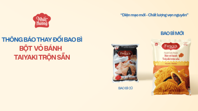 Thay đổi bao bì sản phẩm Bột Vỏ Bánh Taiyaki Trộn Sẵn
