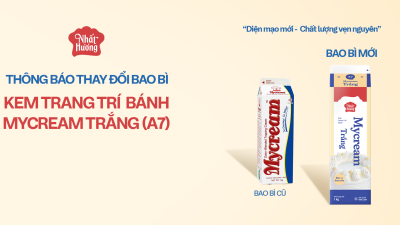 THÔNG BÁO: THAY ĐỔI BAO BÌ SẢN PHẨM KEM TRANG TRÍ BÁNH MYCREAM TRẮNG NHẤT HƯƠNG