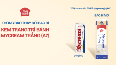 THÔNG BÁO: THAY ĐỔI BAO BÌ SẢN PHẨM KEM TRANG TRÍ BÁNH MYCREAM TRẮNG NHẤT HƯƠNG