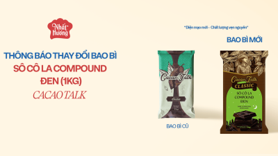THAY ĐỔI BAO BÌ SẢN PHẨM SÔ CÔ LA COMPOUND ĐEN CACAO TALK