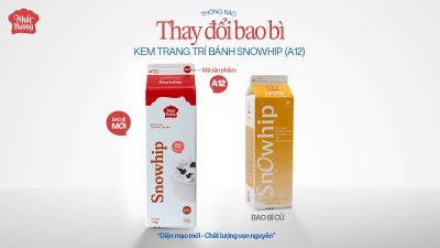 THÔNG BÁO THAY ĐỔI BAO BÌ SẢN PHẨM KEM TRANG TRÍ BÁNH SNOWHIP (A12)