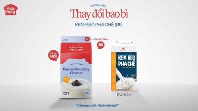 THÔNG BÁO: THAY ĐỔI BAO BÌ SẢN PHẨM KEM BÉO PHA CHẾ NHẤT HƯƠNG (B5)